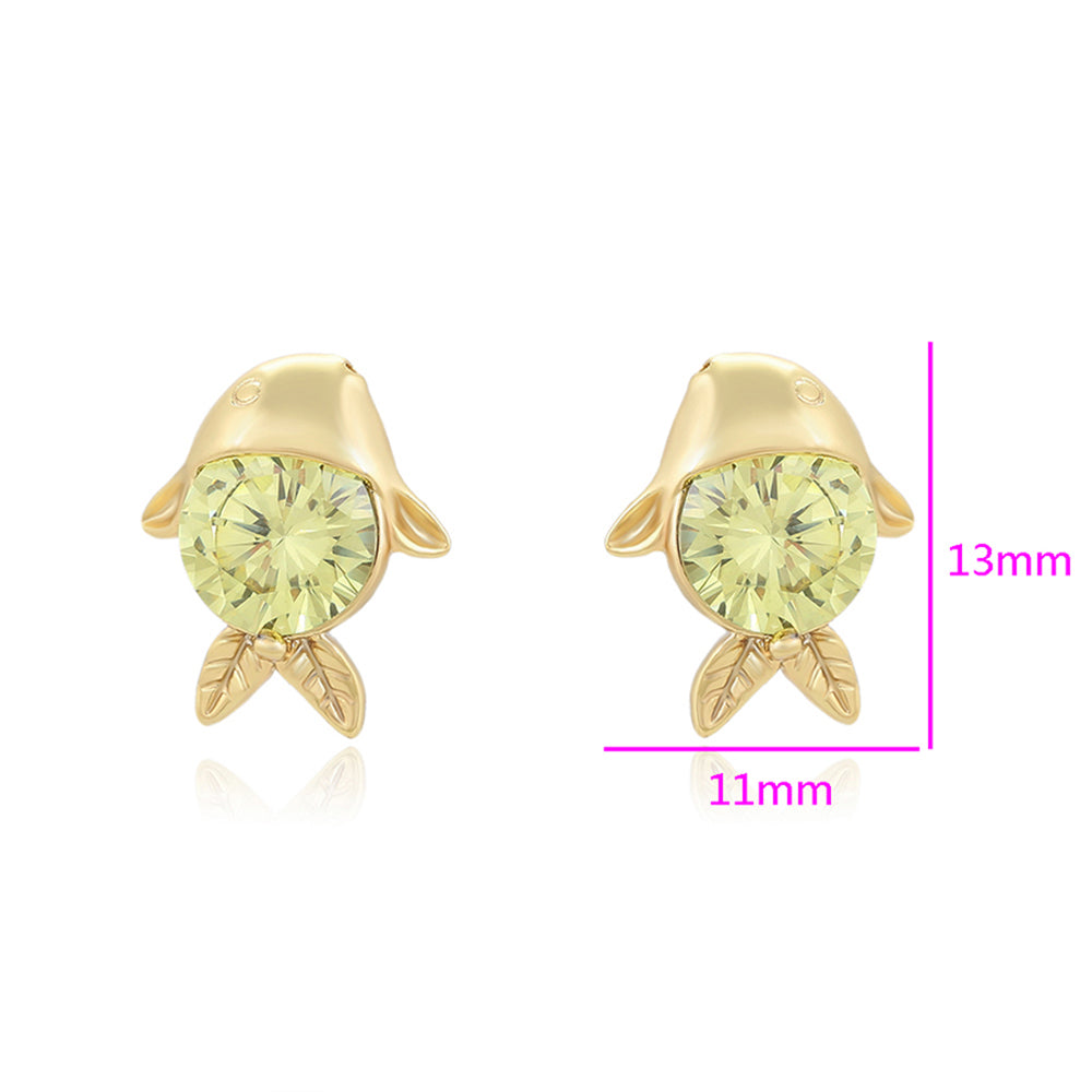 Cercei din Aliaj Placat cu Aur cu Cristal Verde Emporia®