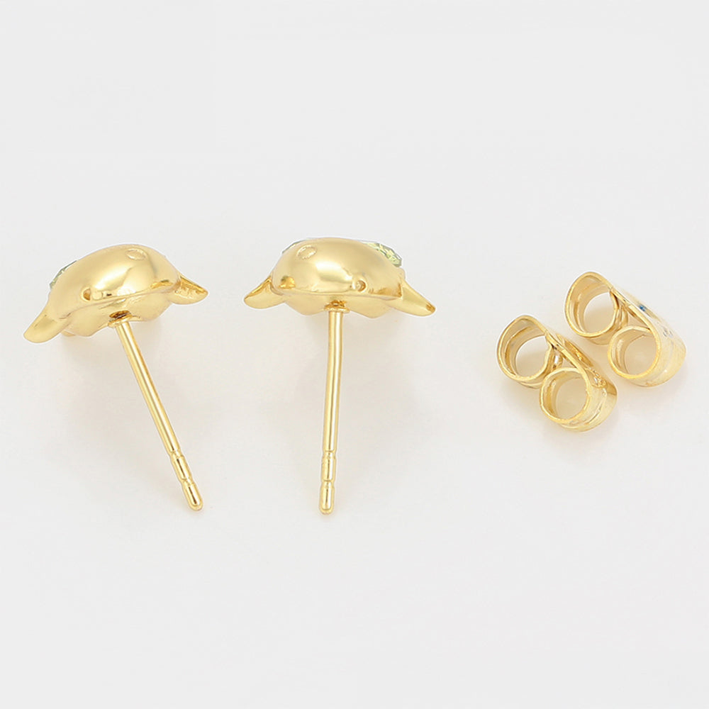 Cercei din Aliaj Placat cu Aur cu Cristal Verde Emporia®