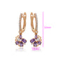 Cercei din Aliaj Placat cu Aur cu Cristal Violet Emporia® și Cristal Alb Emporia®