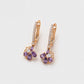 Cercei din Aliaj Placat cu Aur cu Cristal Violet Emporia® și Cristal Alb Emporia®
