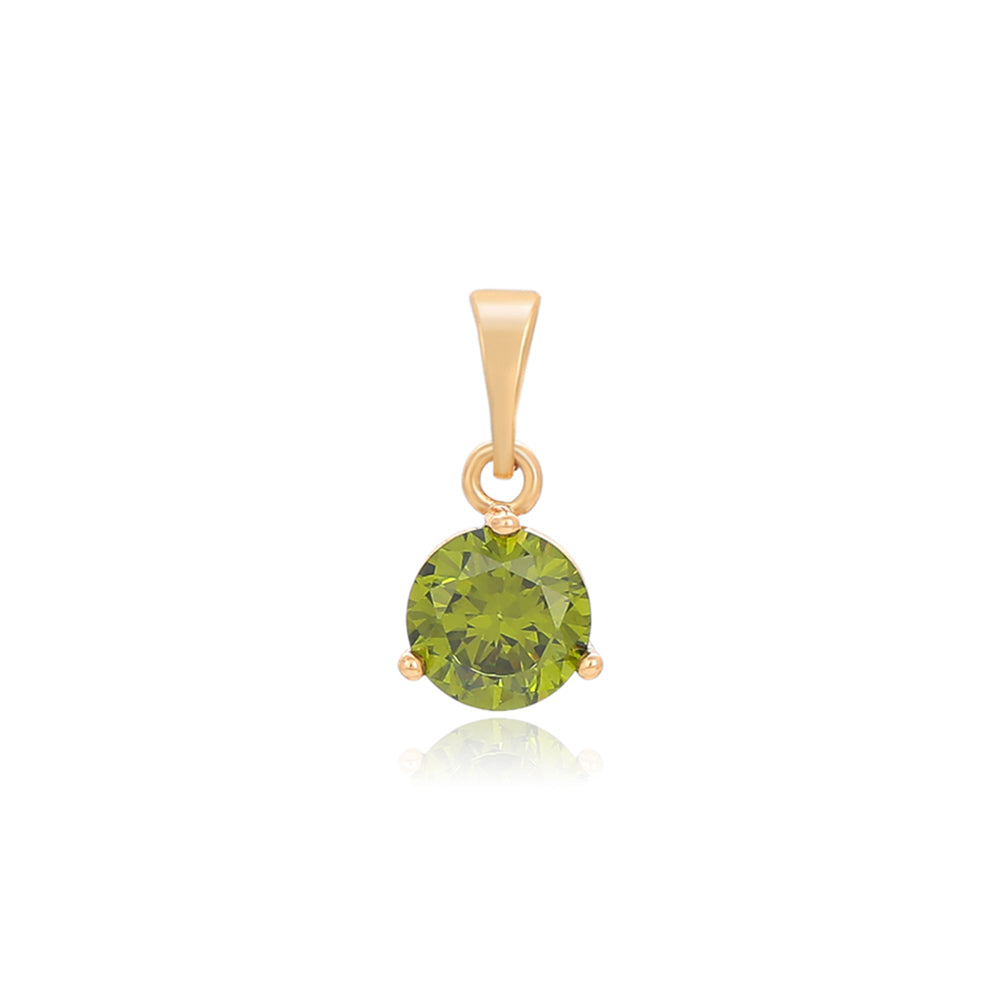 Pandantiv din Aliaj Placat cu Aur cu Cristal Verde Emporia®