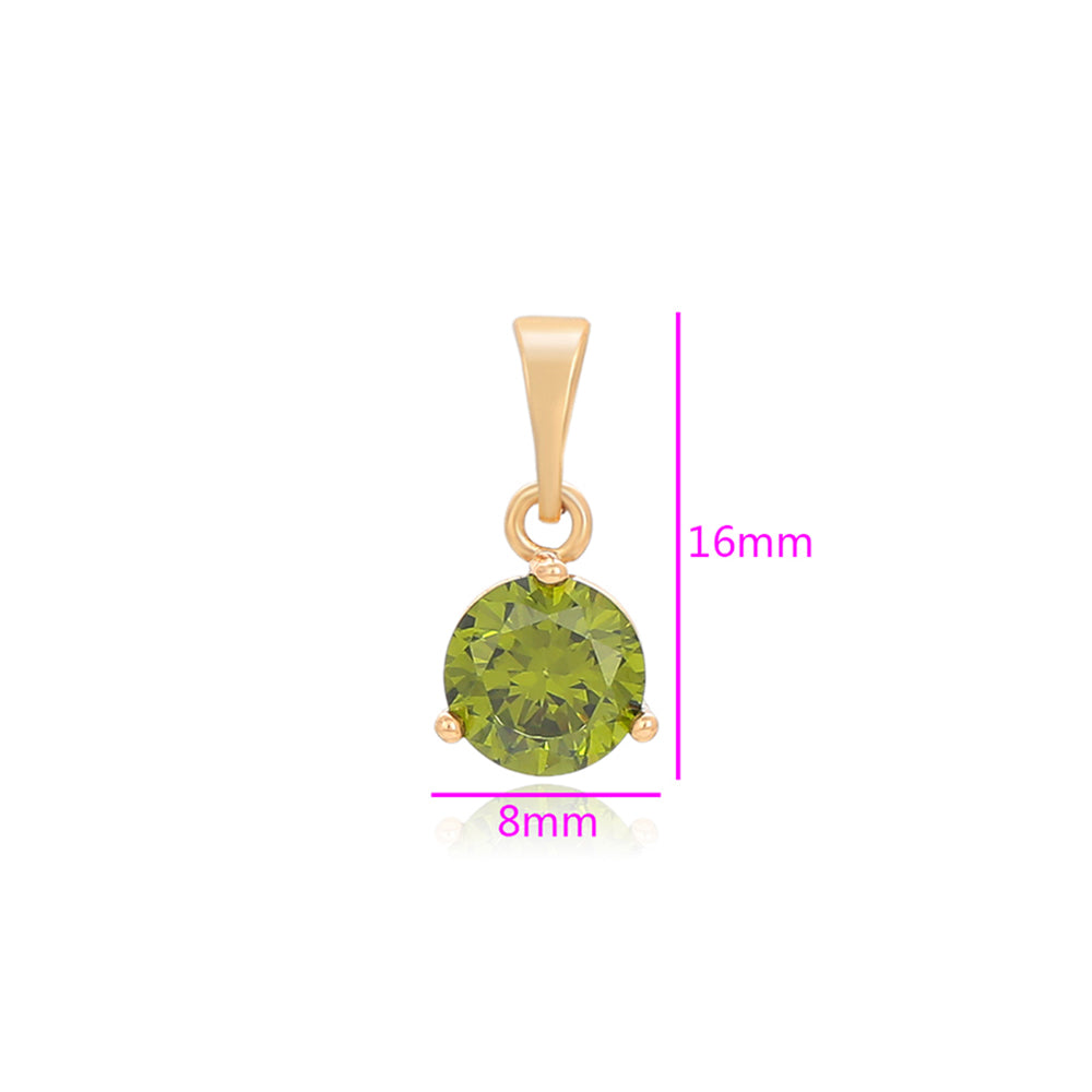 Pandantiv din Aliaj Placat cu Aur cu Cristal Verde Emporia® 2 