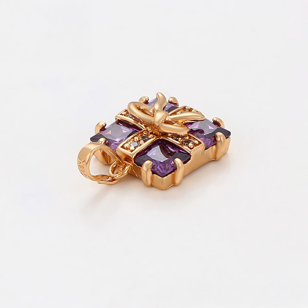 Pandantiv din Aliaj Placat cu Aur cu Cristal Violet Emporia®