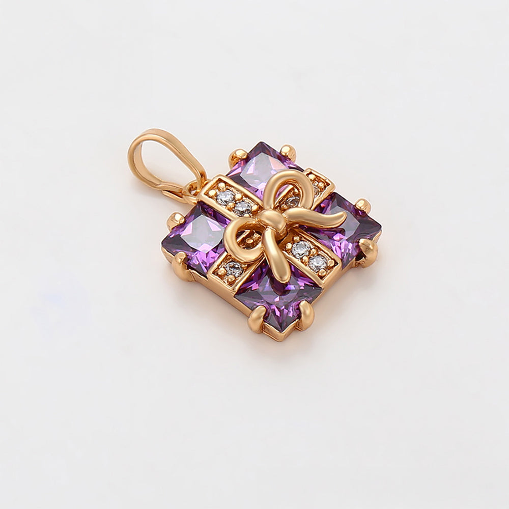 Pandantiv din Aliaj Placat cu Aur cu Cristal Violet Emporia® 6 