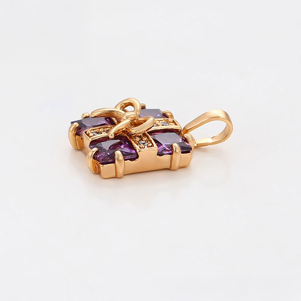 Pandantiv din Aliaj Placat cu Aur cu Cristal Violet Emporia®