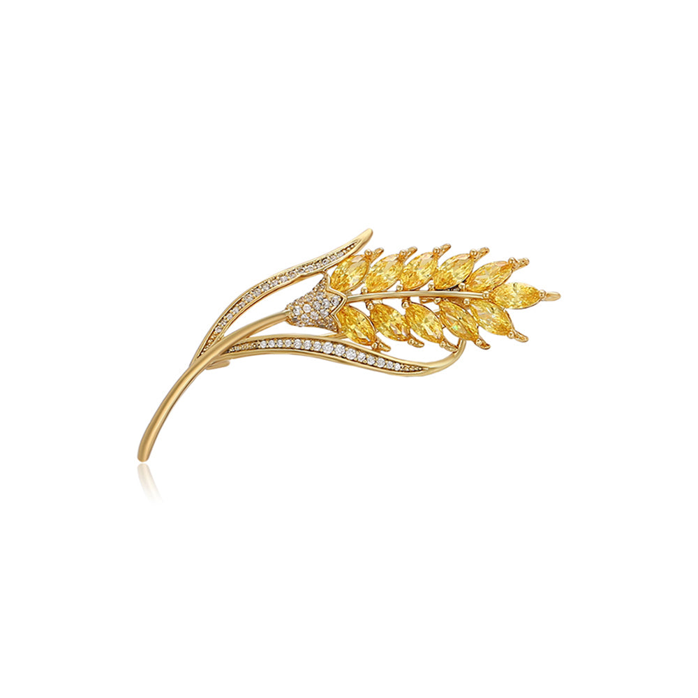 Broşă din Aliaj Placat cu Aur cu Cristal Alb Emporia® și Cristal Galben Emporia®