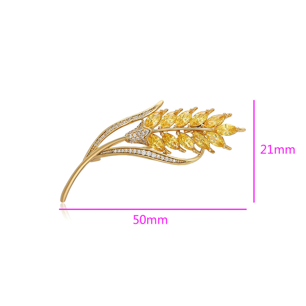 Broşă din Aliaj Placat cu Aur cu Cristal Alb Emporia® și Cristal Galben Emporia® 2 