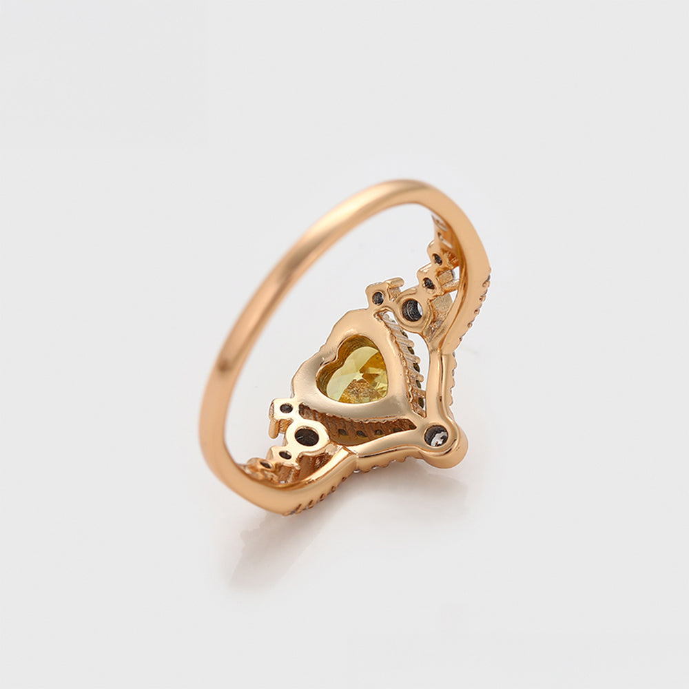 Inel din Aliaj Placat cu Aur cu Cristal Galben Emporia® și Cristal Alb Emporia®