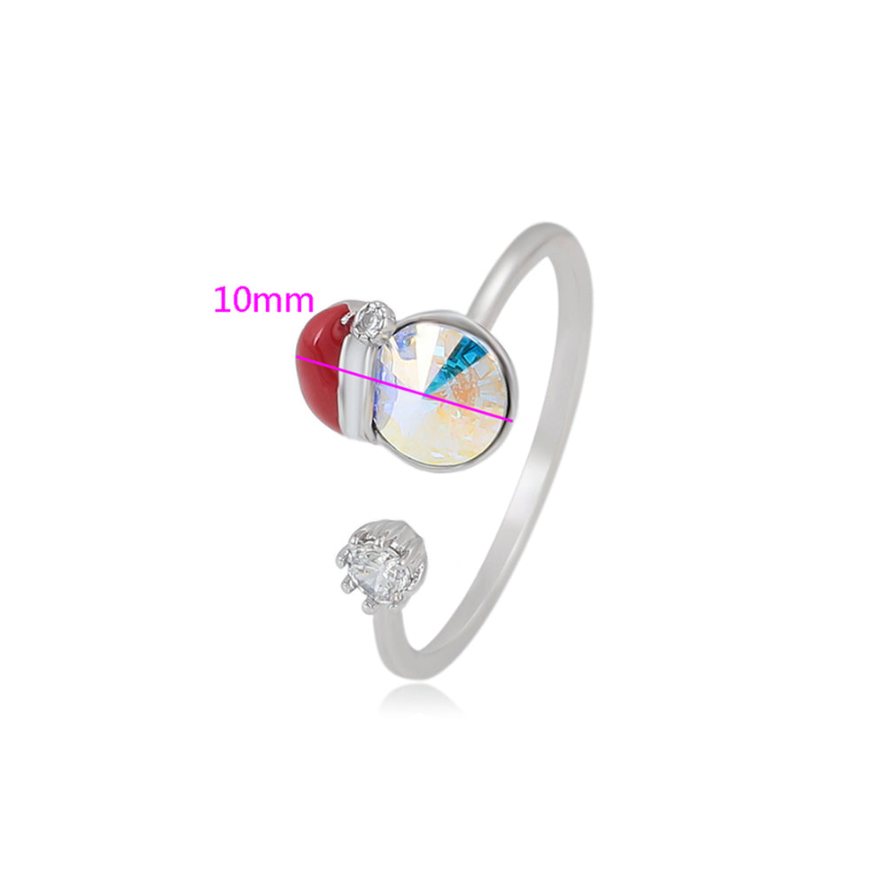 Inel din Aliaj Placat cu Aur cu Cristal Roșu Emporia® și Cristal Alb Emporia®