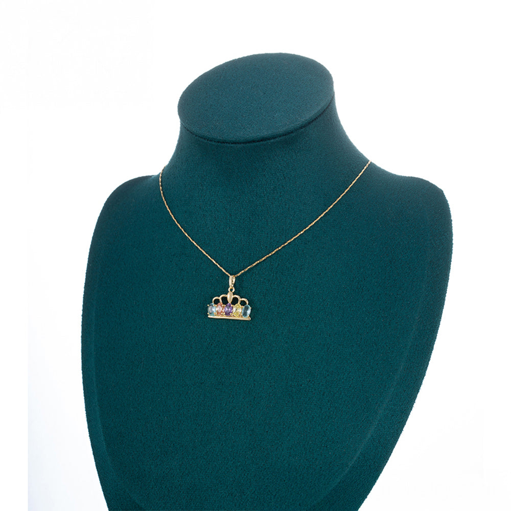 Set din Aliaj Placat cu Aur cu Cristal Violet Emporia® și Cristal Galben Emporia® ( Cercei+Pandantiv ) 7 