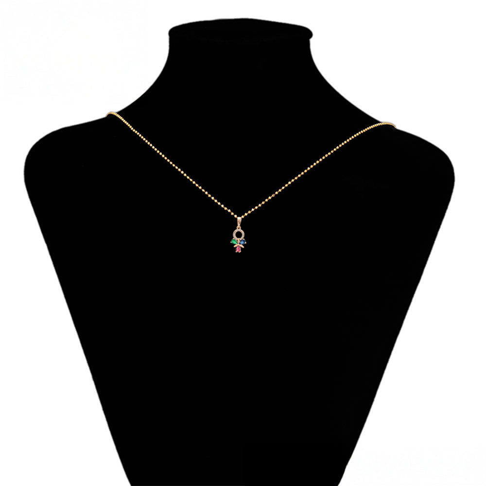 Set din Aliaj Placat cu Aur cu Cristal Roșu Emporia® și Cristal Verde Emporia® ( Cercei+Pandantiv ) 5 