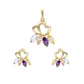 Set din Aliaj Placat cu Aur cu Cristal Violet Emporia® și Cristal Alb Emporia® ( Cercei+Pandantiv )