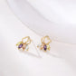 Set din Aliaj Placat cu Aur cu Cristal Violet Emporia® și Cristal Alb Emporia® ( Cercei+Pandantiv )