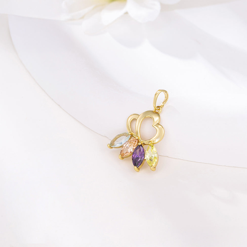 Set din Aliaj Placat cu Aur cu Cristal Violet Emporia® și Cristal Alb Emporia® ( Cercei+Pandantiv ) 7 