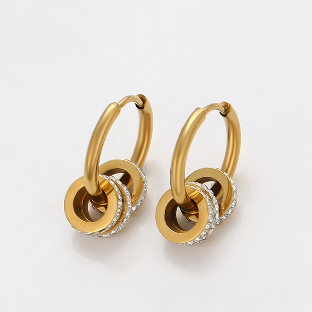 Set din Aliaj Placat cu Aur cu Cristal Alb Emporia® ( Colier+Cercei+Pandantiv ) 11 