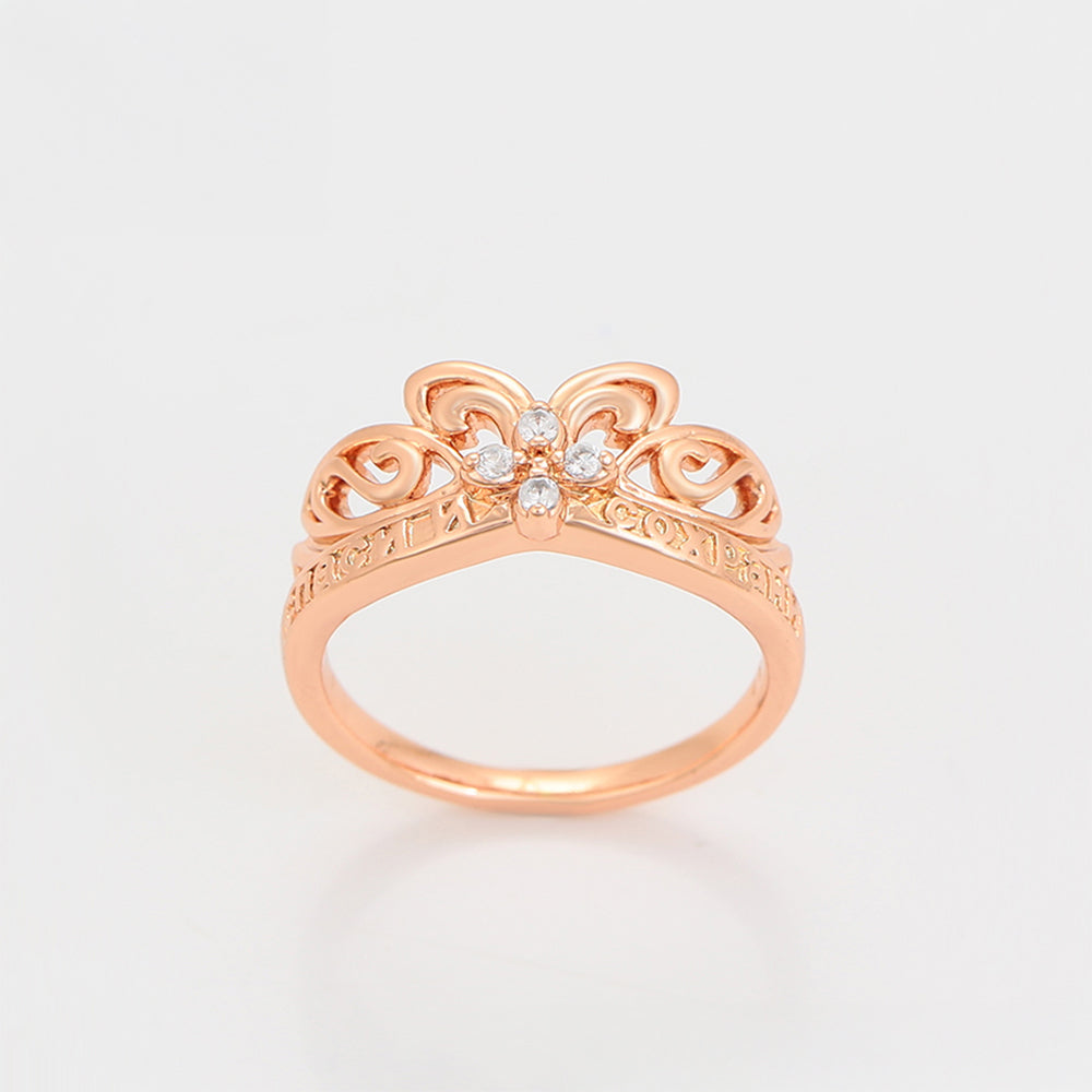 Inel din Aliaj Placat cu Aur cu Cristal Alb Emporia® 6 