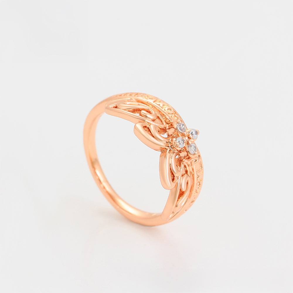 Inel din Aliaj Placat cu Aur cu Cristal Alb Emporia® 1 