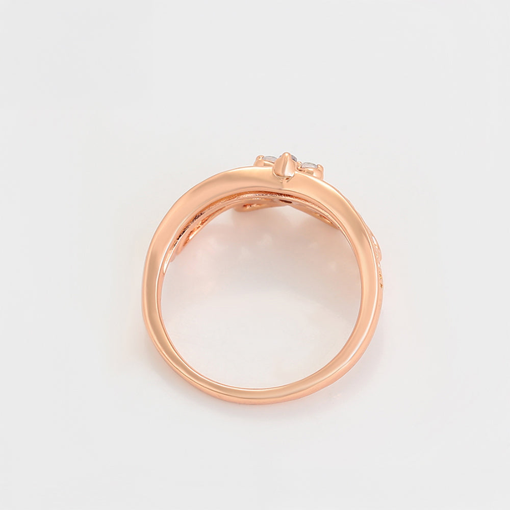 Inel din Aliaj Placat cu Aur cu Cristal Alb Emporia® 7 