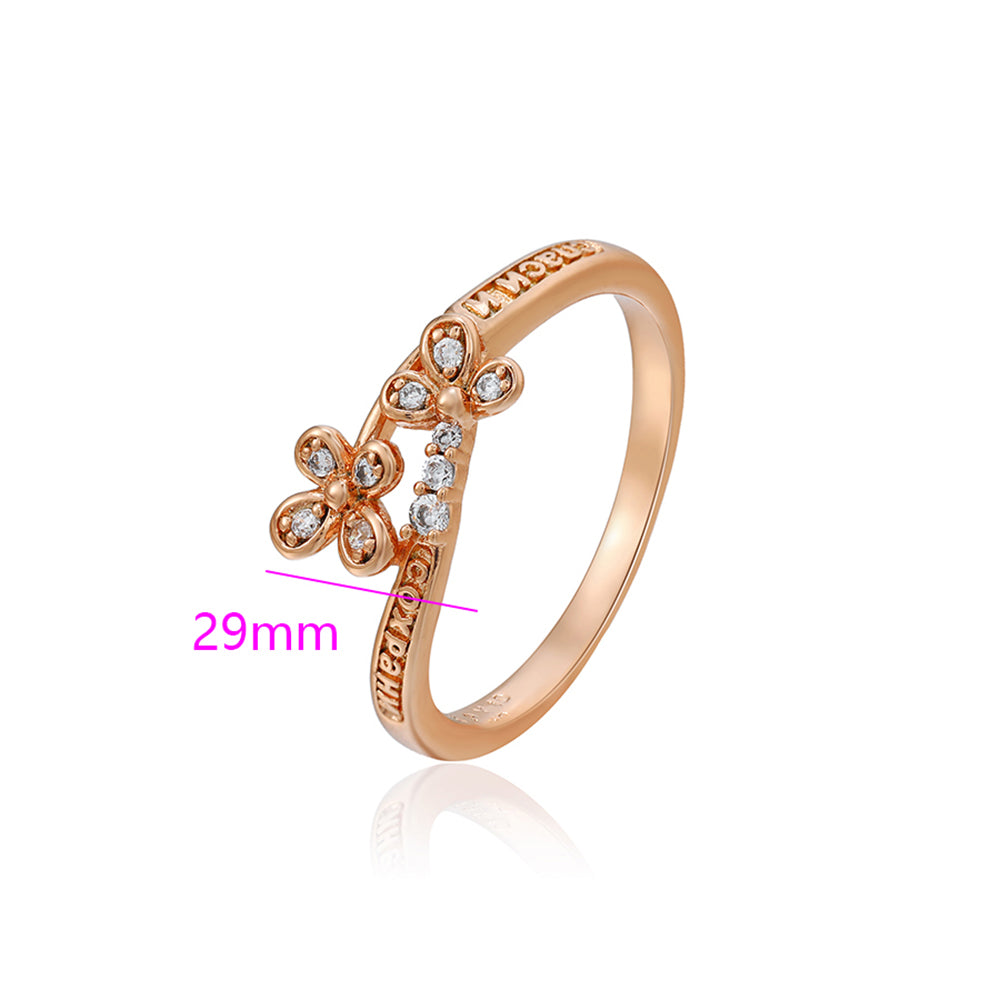 Inel din Aliaj Placat cu Aur cu Cristal Alb Emporia®