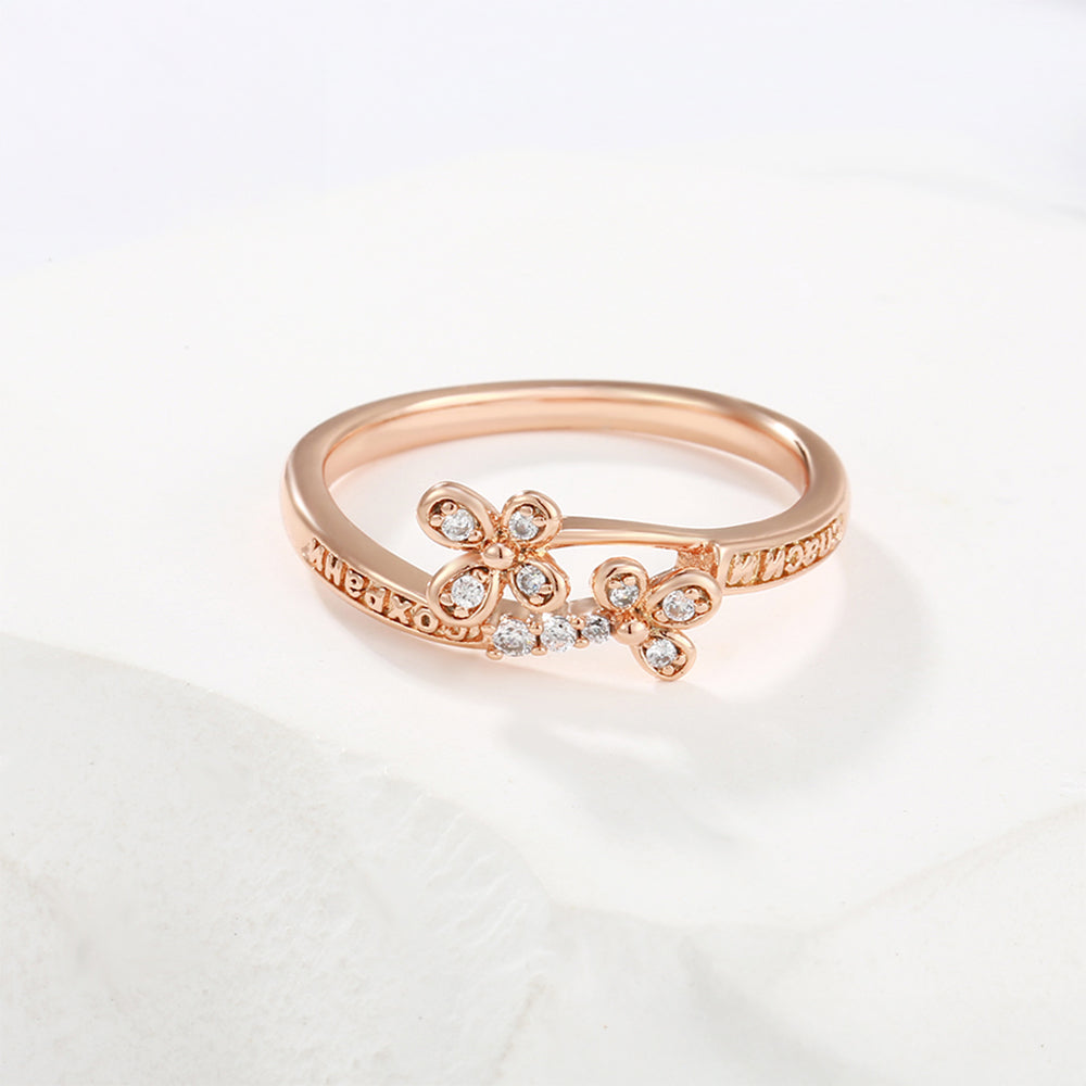 Inel din Aliaj Placat cu Aur cu Cristal Alb Emporia®