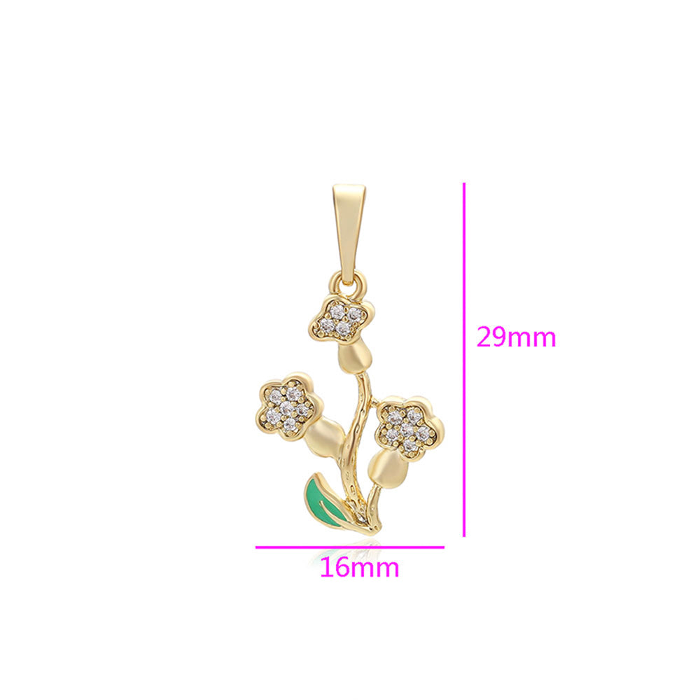 Pandantiv din Aliaj Placat cu Aur cu Cristal Alb Emporia® 2 