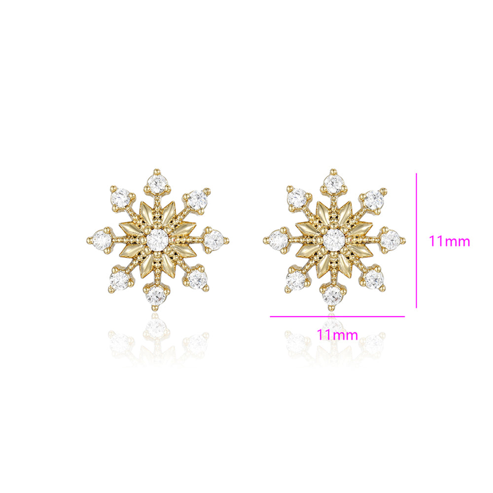 Cercei din Aliaj Placat cu Aur cu Cristal Alb Emporia® 3 