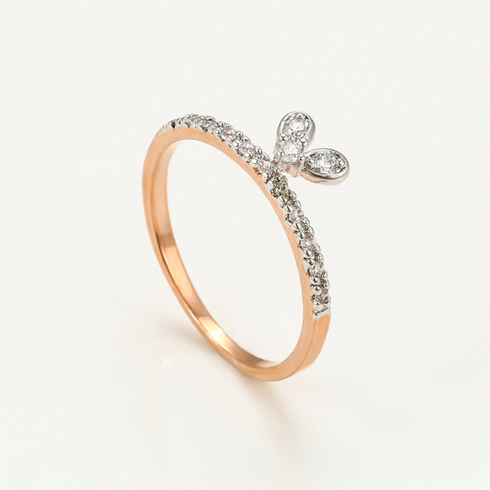 Inel din Aliaj Placat cu Aur cu Cristal Alb Emporia® 1 