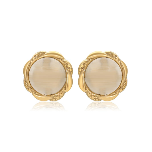 Cercei din Aliaj Placat cu Aur cu Cristal Alb Emporia®