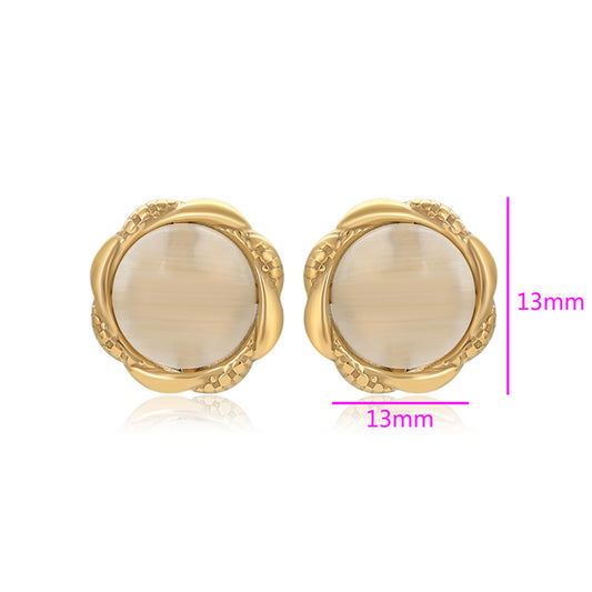 Cercei din Aliaj Placat cu Aur cu Cristal Alb Emporia®