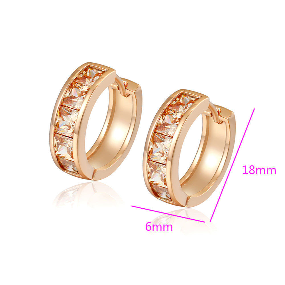 Cercei din Aliaj Placat cu Aur cu Cristal Alb Emporia® 3 