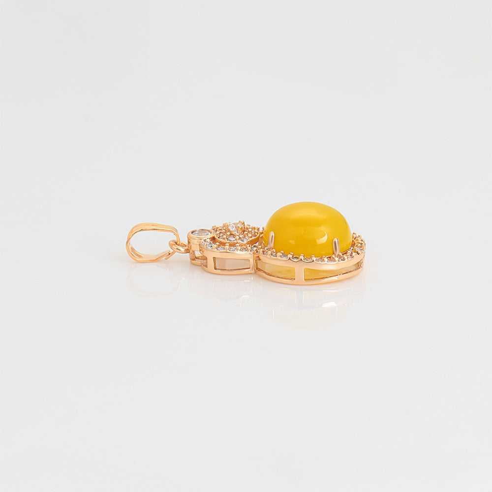 Pandantiv din Aliaj Placat cu Aur cu Cristal Galben Emporia® și Cristal Alb Emporia®