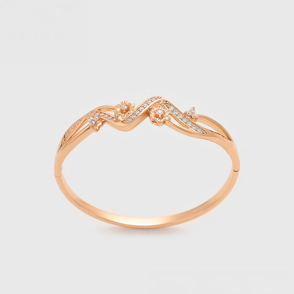 Brățară din Aliaj Placat cu Aur cu Cristal Alb Emporia®