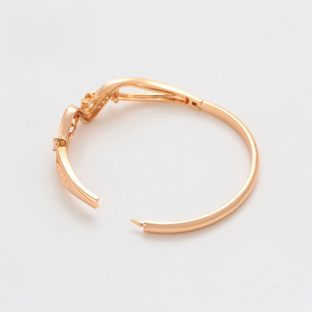 Brățară din Aliaj Placat cu Aur cu Cristal Alb Emporia®