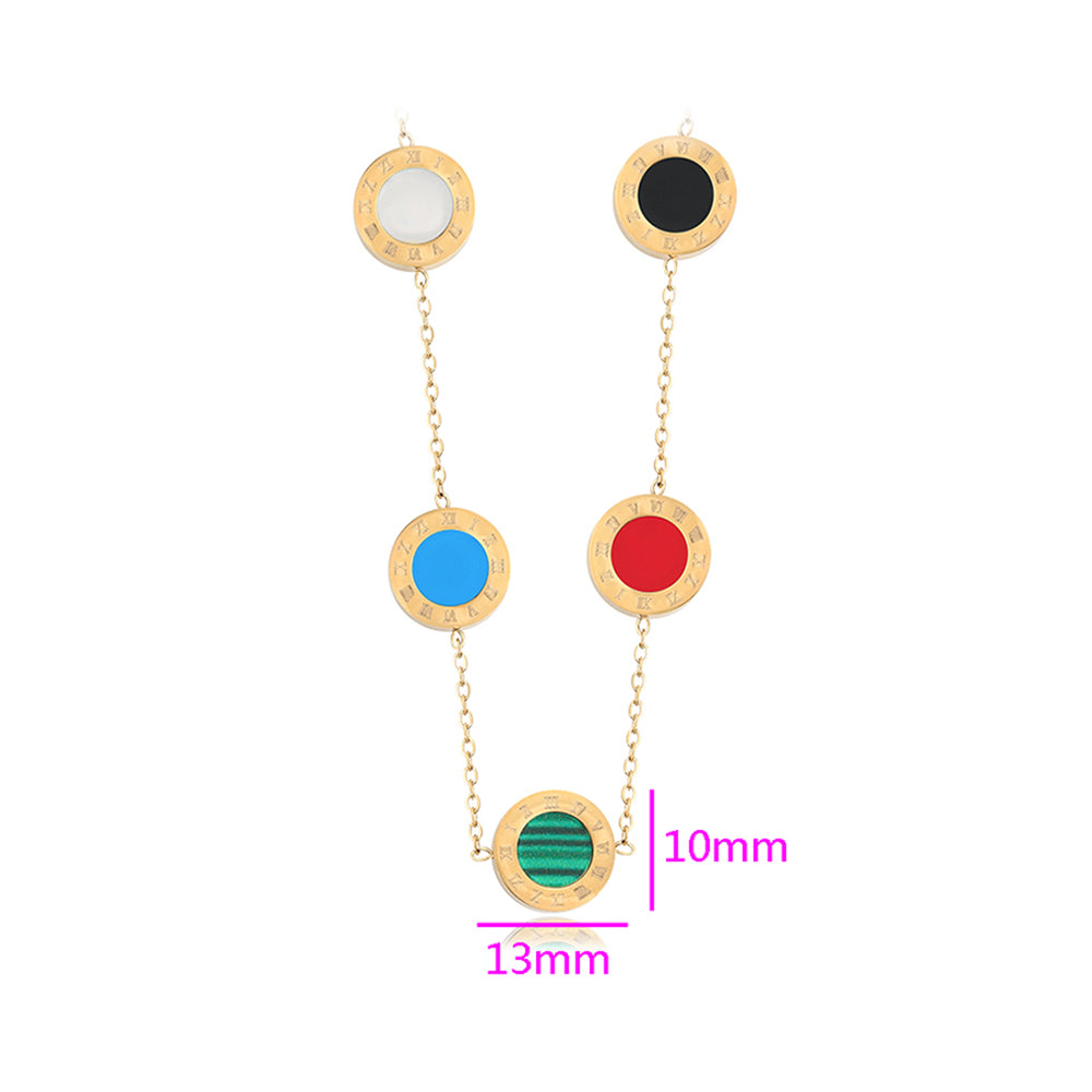 Colier din Aliaj Placat cu Aur cu Cristal Roșu Emporia® și Cristal Albastru Emporia®