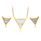 Set din Aliaj Placat cu Aur cu Cristal Alb Emporia® ( Colier+Cercei )