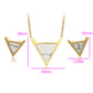 Set din Aliaj Placat cu Aur cu Cristal Alb Emporia® ( Colier+Cercei )