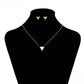 Set din Aliaj Placat cu Aur cu Cristal Alb Emporia® ( Colier+Cercei )