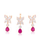 Set din Aliaj Placat cu Aur cu Cristal Roz Emporia® și Cristal Alb Emporia® ( Cercei+Pandantiv )