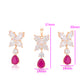 Set din Aliaj Placat cu Aur cu Cristal Roz Emporia® și Cristal Alb Emporia® ( Cercei+Pandantiv )