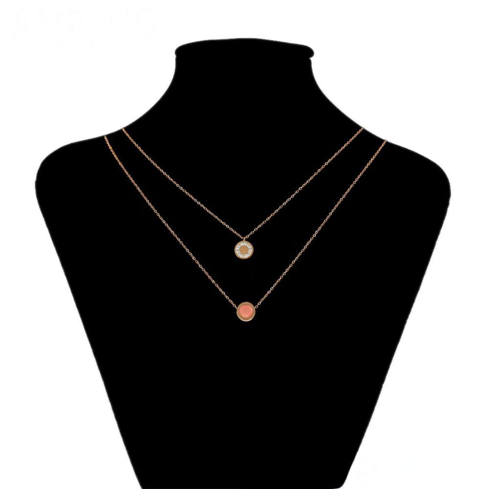 Set din Aliaj Placat cu Aur cu Cristal Roz Emporia® și Cristal Alb Emporia® ( Colier+Brățară ) 2 