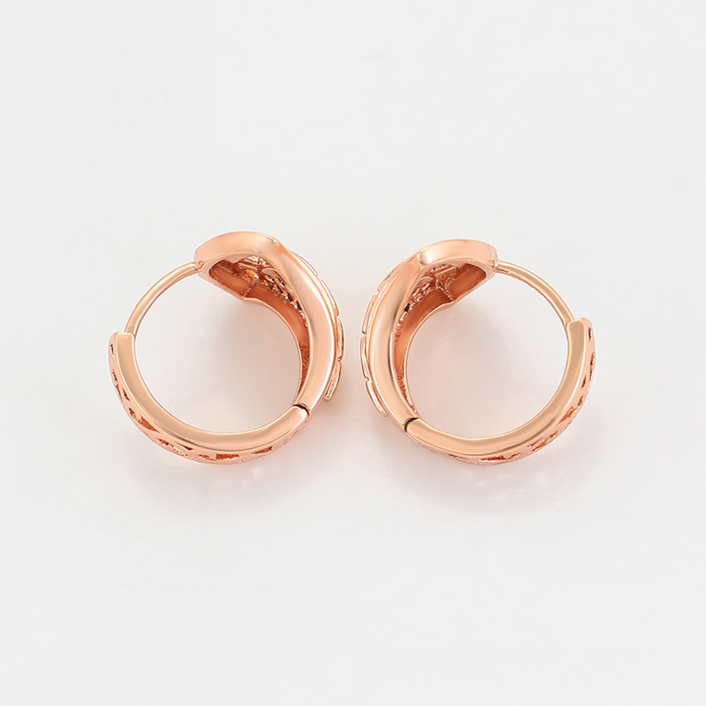 Set din Aliaj Placat cu Aur cu Cristal Alb Emporia® ( Cercei+Inel )