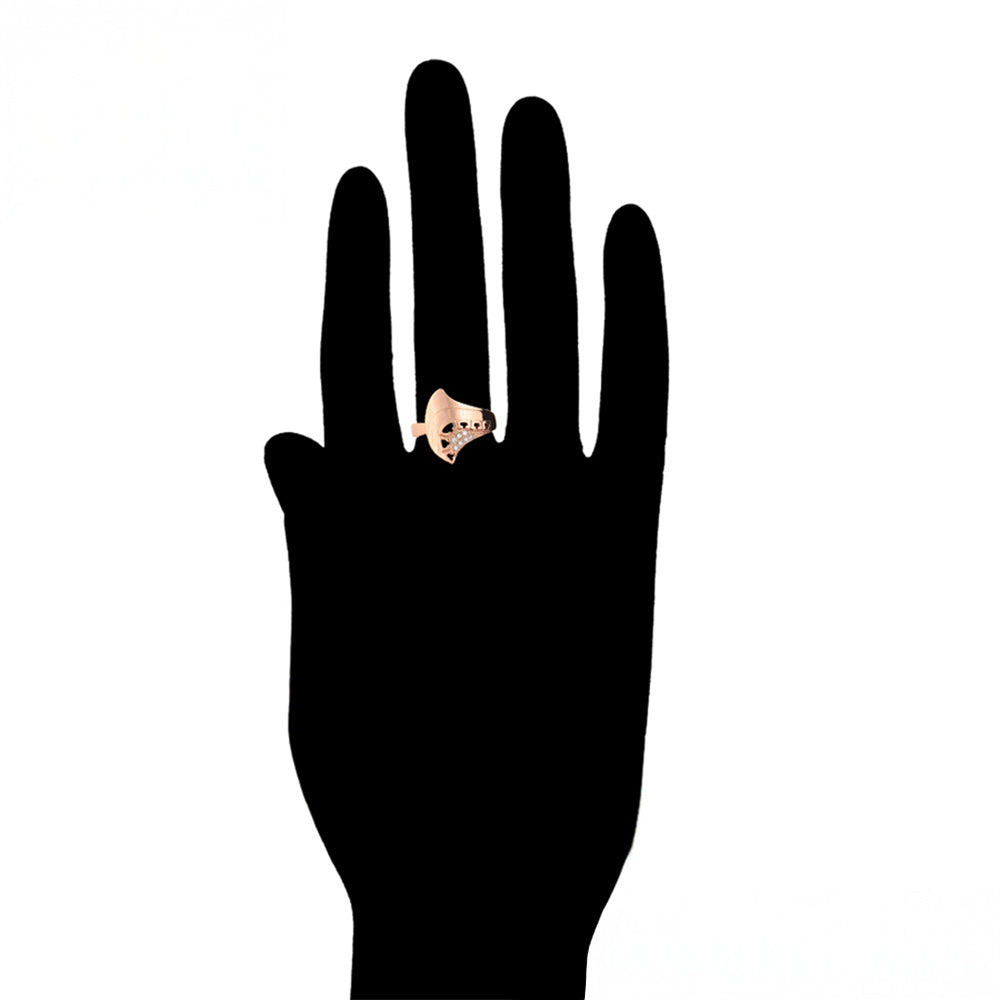 Set din Aliaj Placat cu Aur cu Cristal Alb Emporia® ( Cercei+Inel )