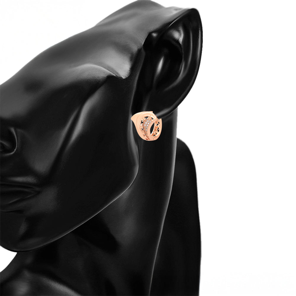 Set din Aliaj Placat cu Aur cu Cristal Alb Emporia® ( Cercei+Inel ) 4 