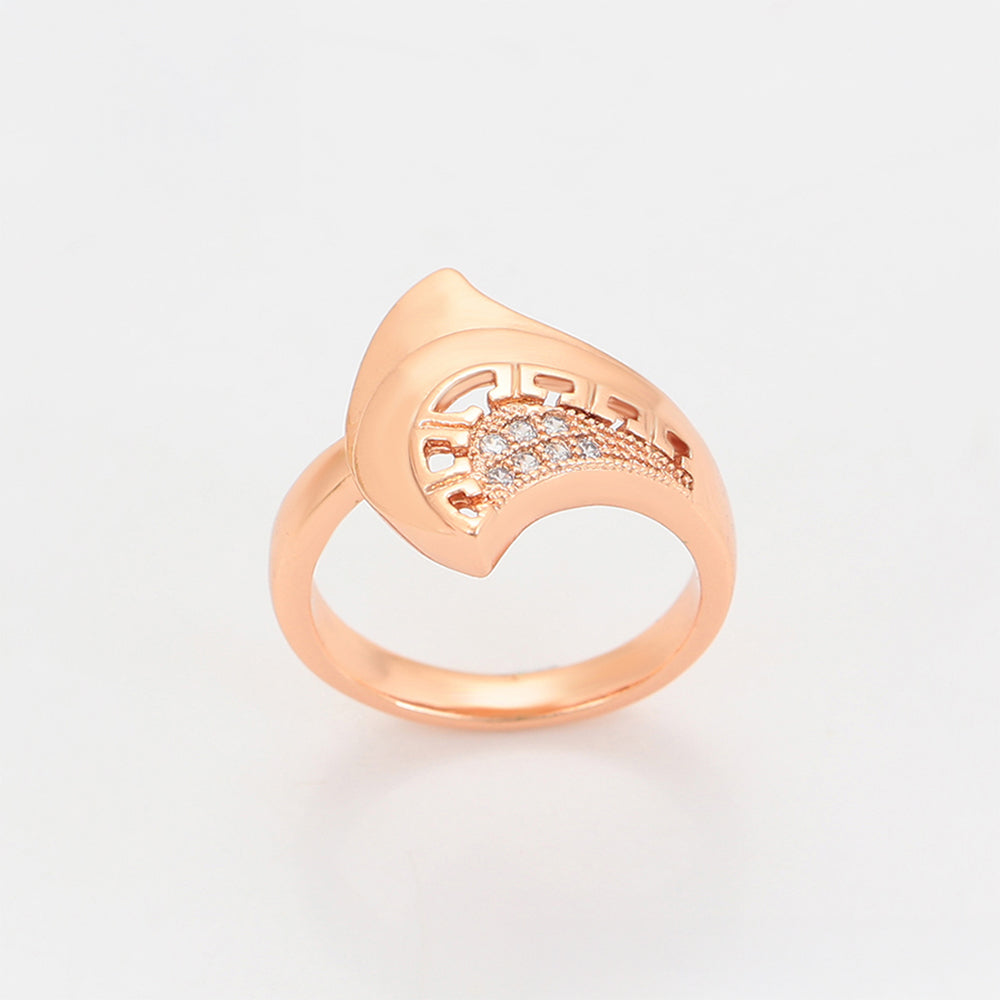 Set din Aliaj Placat cu Aur cu Cristal Alb Emporia® ( Cercei+Inel )