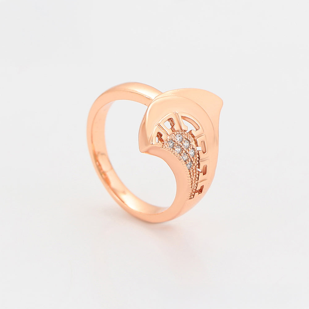 Set din Aliaj Placat cu Aur cu Cristal Alb Emporia® ( Cercei+Inel )