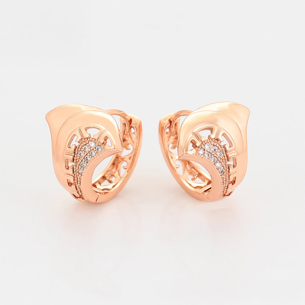 Set din Aliaj Placat cu Aur cu Cristal Alb Emporia® ( Cercei+Inel ) 11 