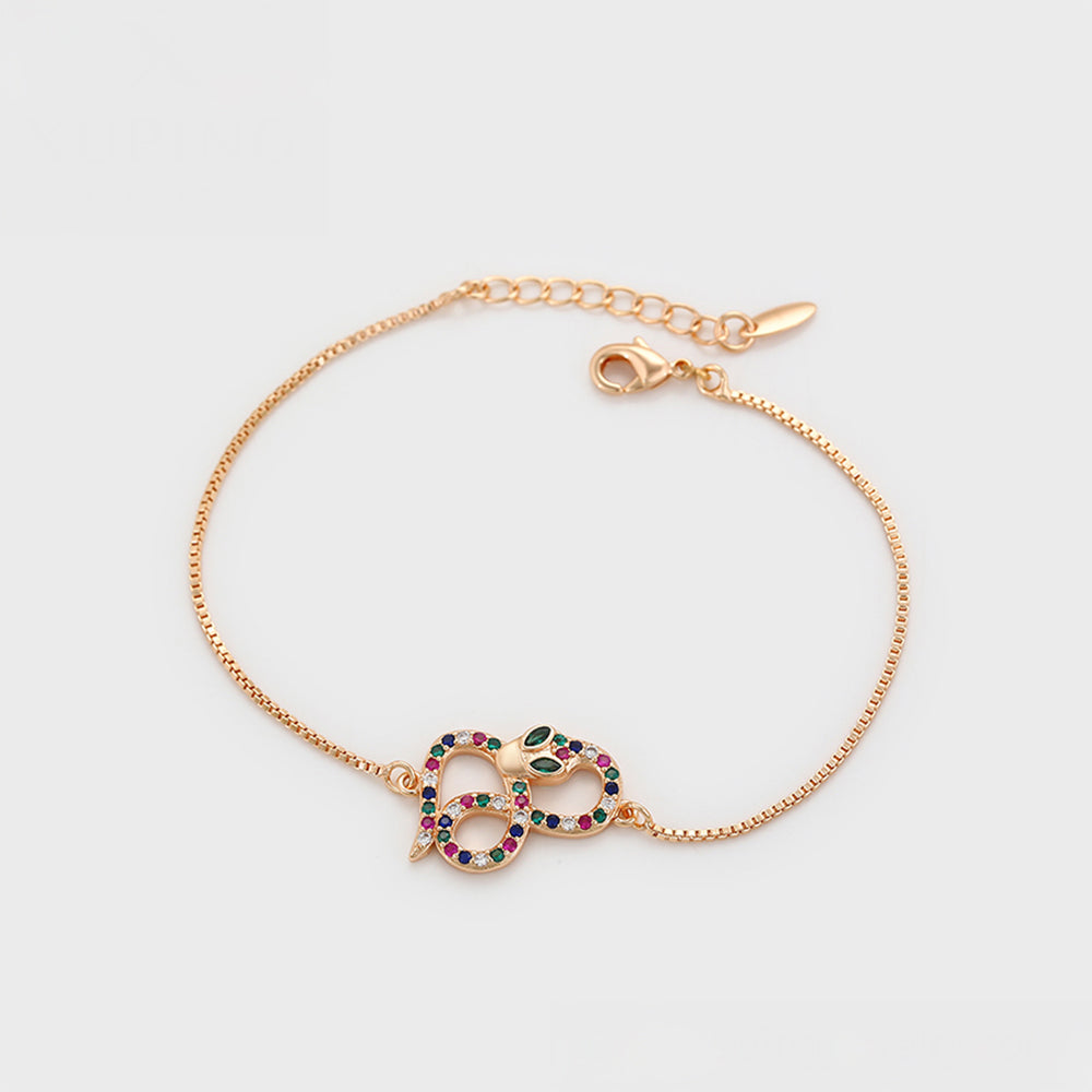 Brățară din Aliaj Placat cu Aur cu Cristal Roșu Emporia® și Cristal Verde Emporia® 3 