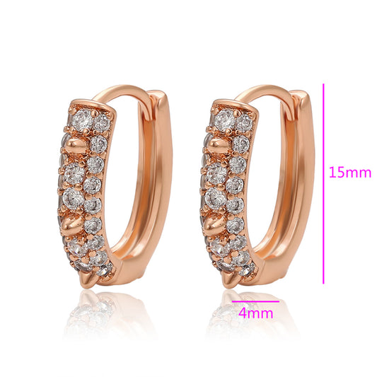 Cercei din Aliaj Placat cu Aur cu Cristal Alb Emporia®