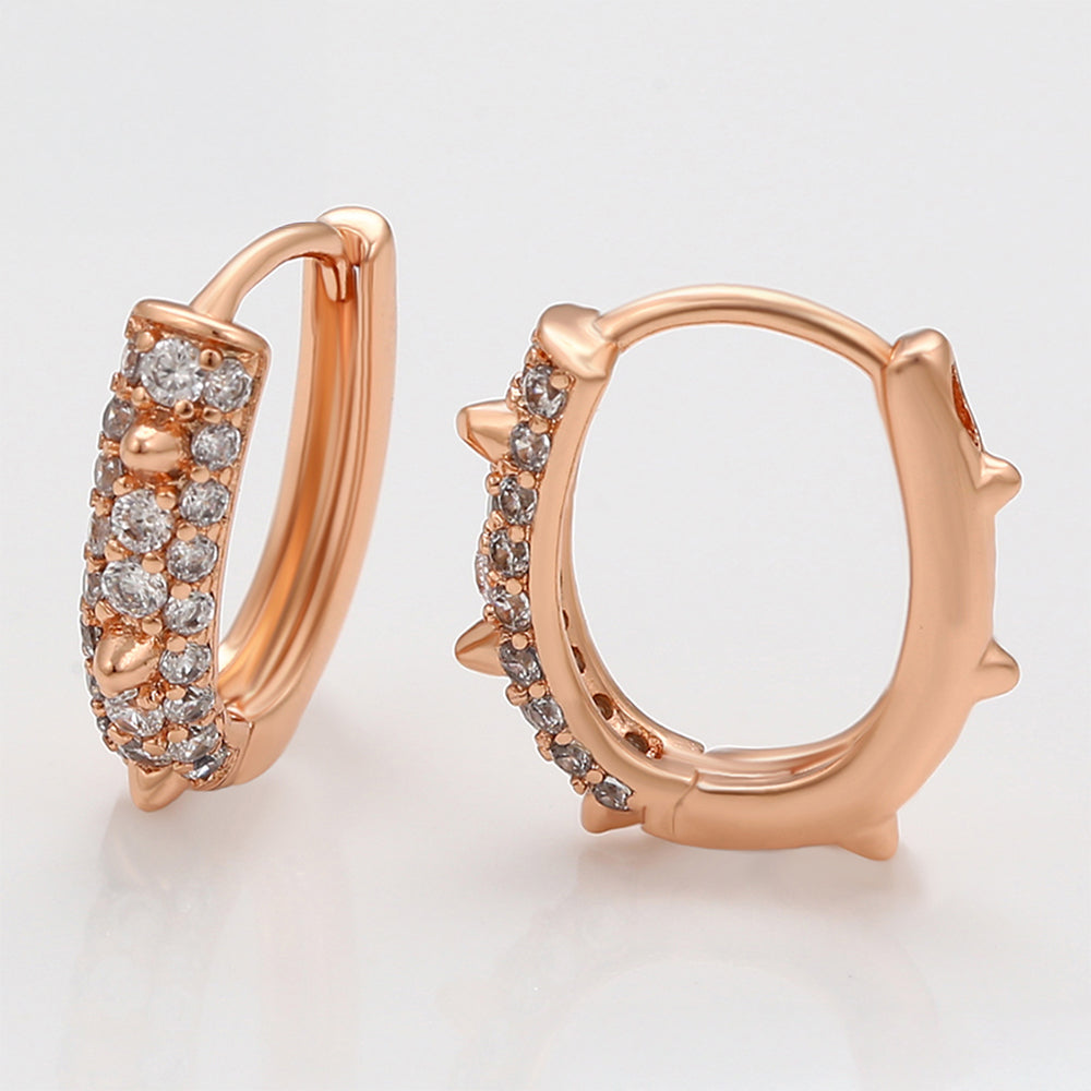 Cercei din Aliaj Placat cu Aur cu Cristal Alb Emporia® 5 