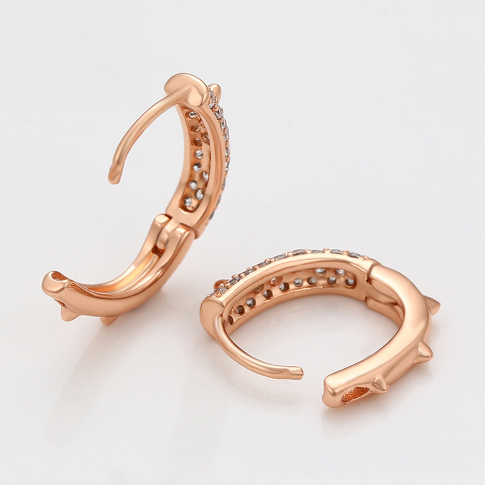 Cercei din Aliaj Placat cu Aur cu Cristal Alb Emporia® 6 